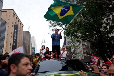 Brazilian President Lula attends a closing campaign rally ahead of