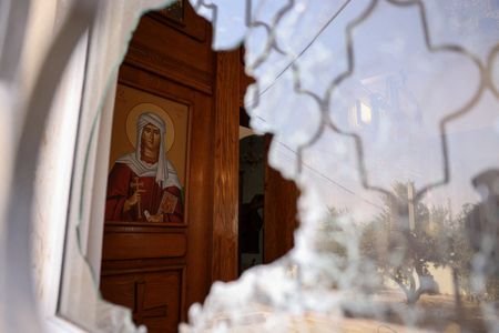 The grounds of Saint George’s Greek Orthodox Church, where gunmen