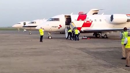 Nigeria's Ebola patient on a medical evacuation flight to Switzerland