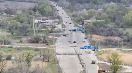 Drone footage shows destruction in the Russian occupied city of