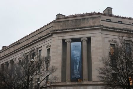 FILE PHOTO: New banners depicting U.S. President Donald Trump are