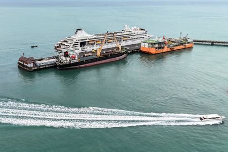 The Villa Vie Odyssey cruise ship docks after residents living