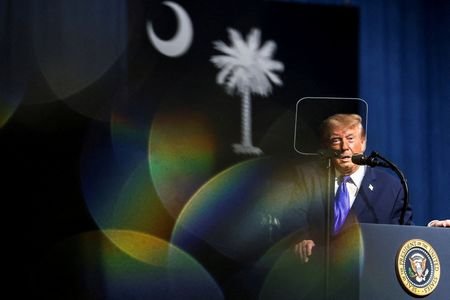 US President Trump attends a midterm election rally for US