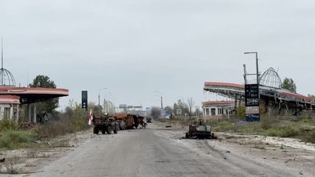 Smoke rises following an explosion during a demining operation conducted