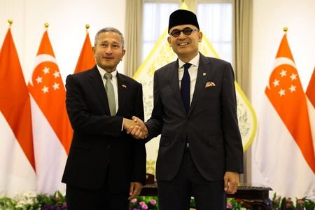 Singapore Foreign Minister Vivian Balakrishnan meets Indonesia's Foreign Minister Arrmanatha
