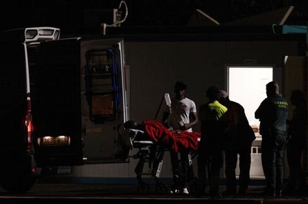 Migrants arrive at the port of La Restinga, Spain