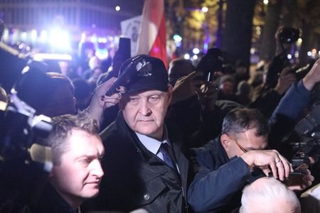 Protest outside the premises of Poland's Constitutional Tribunal in Warsaw